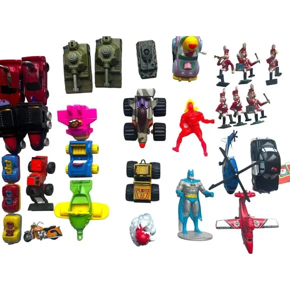 39 Vintage Toy Lot Tonka McDonalds Matchbox Stomper Hot Wheels Marvel 1980-2001